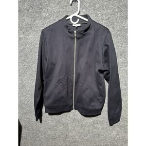 Crippen Women Small Black Full Zip Jacket Blazer Dark Wash